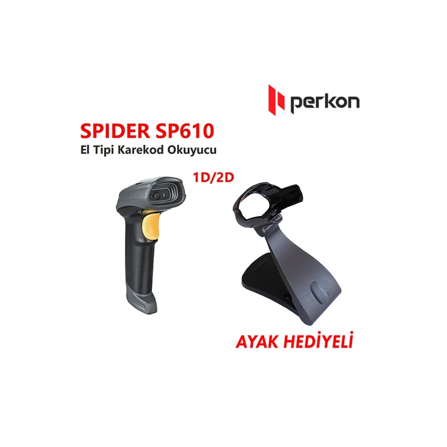 PERKON SPIDER SP610 USB 1D-2D (Karekod) Okuyucu (Ayak Dahil)