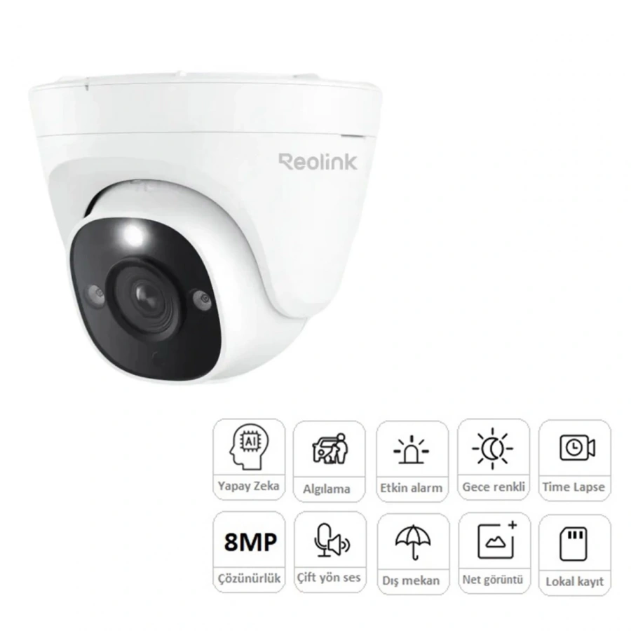 REOLINK P334 8MP 2.8mm IR Dome Kamera (Renkli)