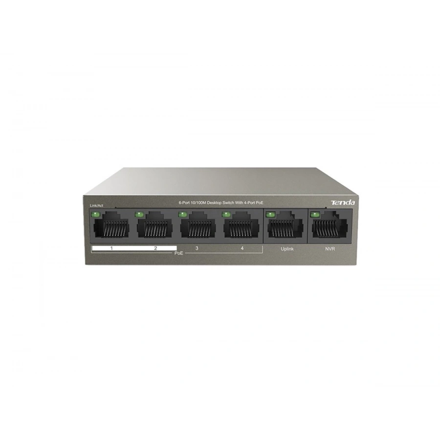 TENDA TEF1106P-4-63W 4FE PoE Port (63W), 2FE Uplink Desktop Switch