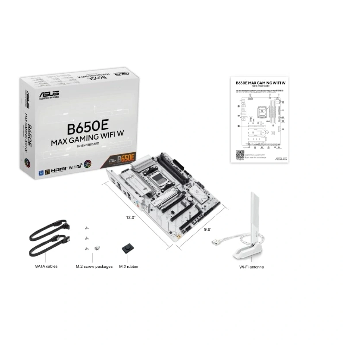 ASUS B650E MAX GAMING WIFI W BEYAZ DDR5 ANAKART