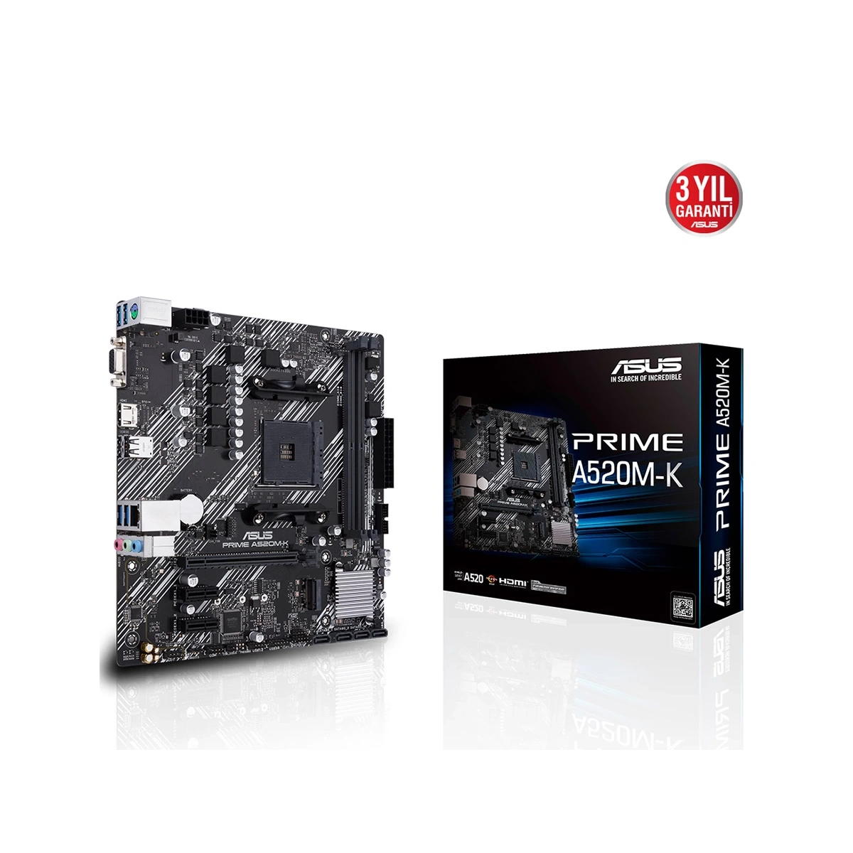 ASUS PRIME A520M-K AMD A520 AM4 DDR4 4400 HDMI VGA M2 USB3.2 mATX