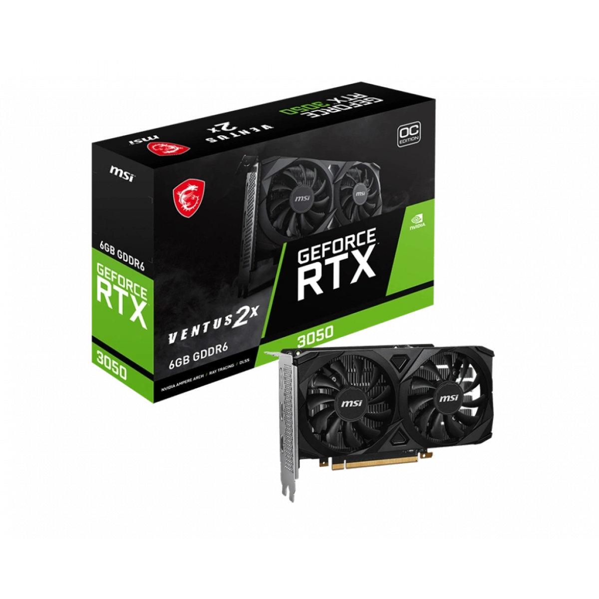 MSI GEFORCE RTX 3050 VENTUS 2X E 6G OC 6GB GD6 96B