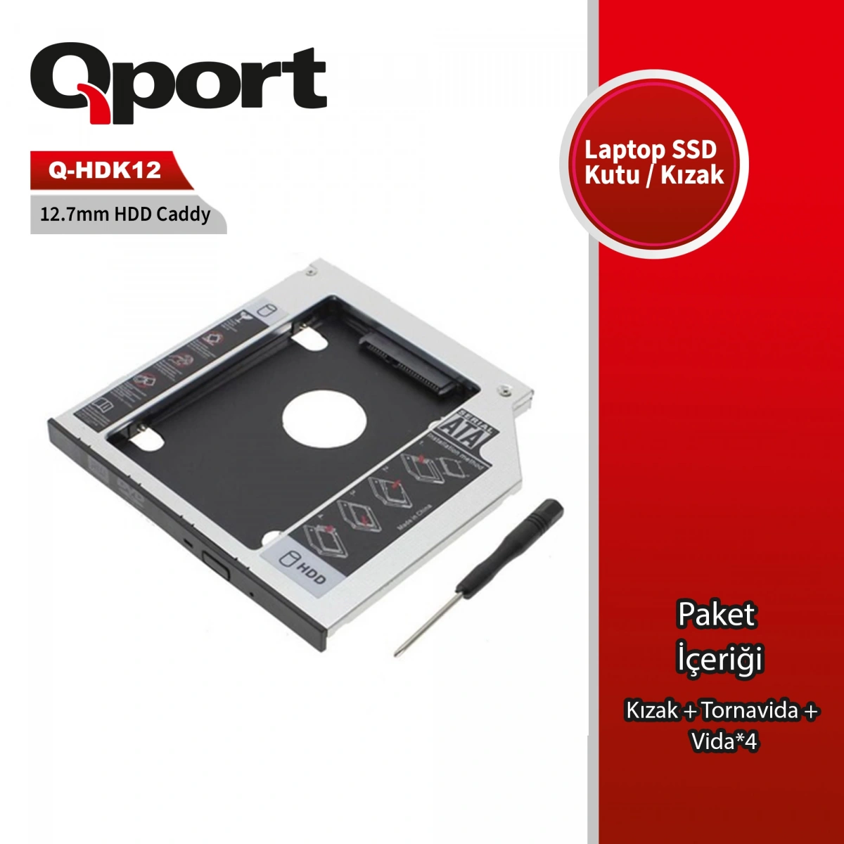 QPORT Q-HDK12 2.5 HDD/SSD UYUMLU CEVIRICI 12.7 KIZAK