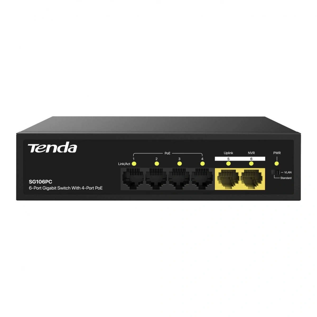 TENDA SG106PC 4GE PoE+ Port (55W), 2GE Uplink Desktop Switch