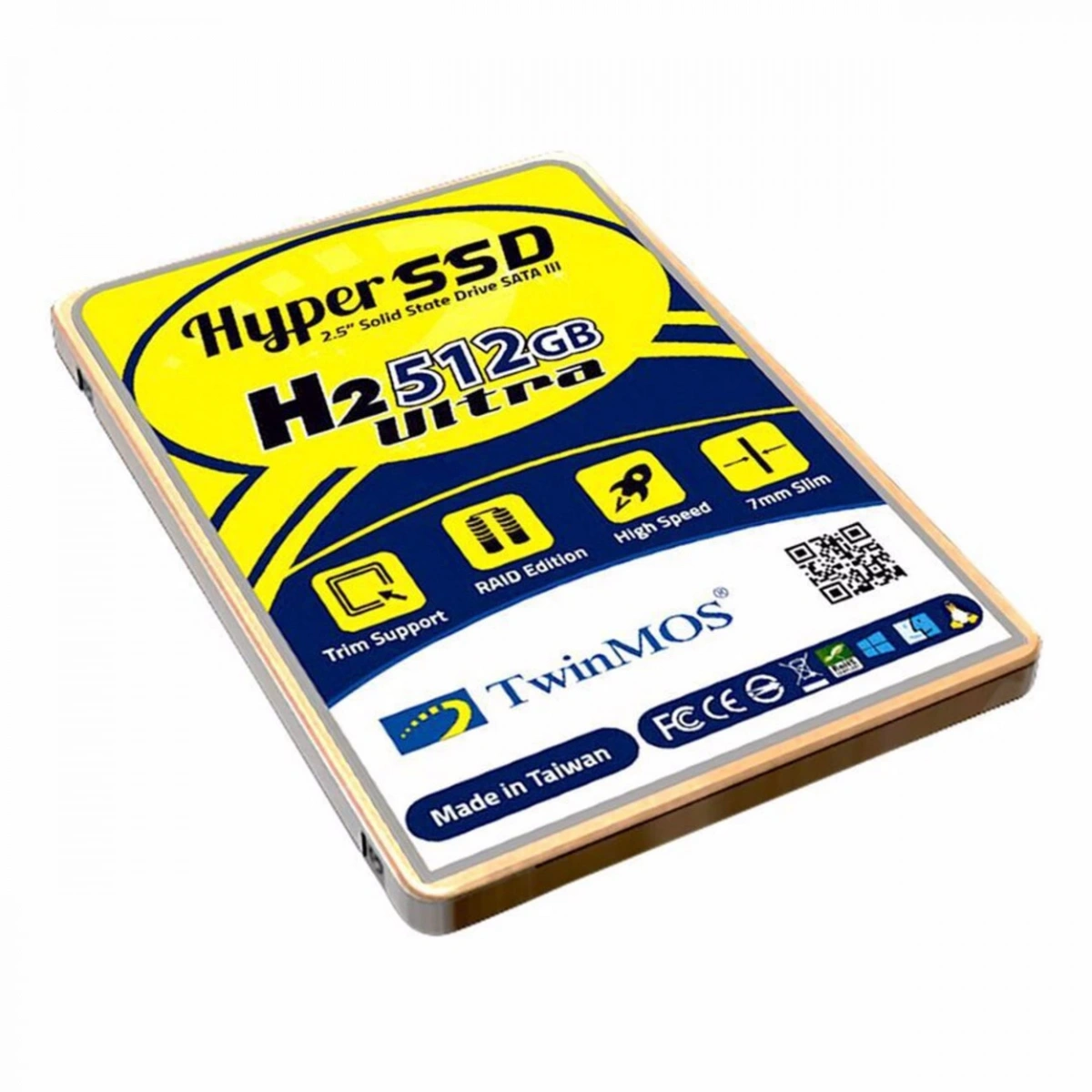 TwinMOS 512GB 2.5 SATA3 SSD 580Mb-550Mb/s TLC 3DNAND