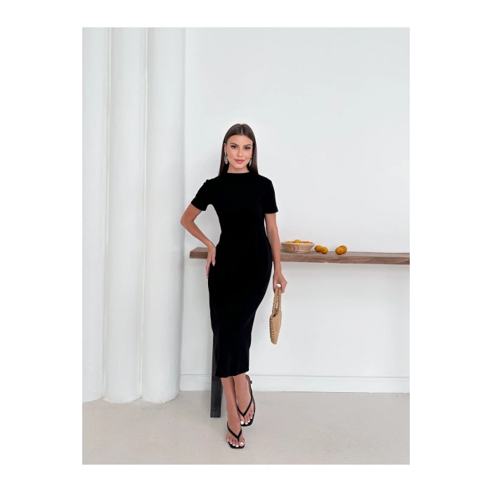 Otaku Kadın Modal Kumaş Yandan Bağlama Detaylı Elbise