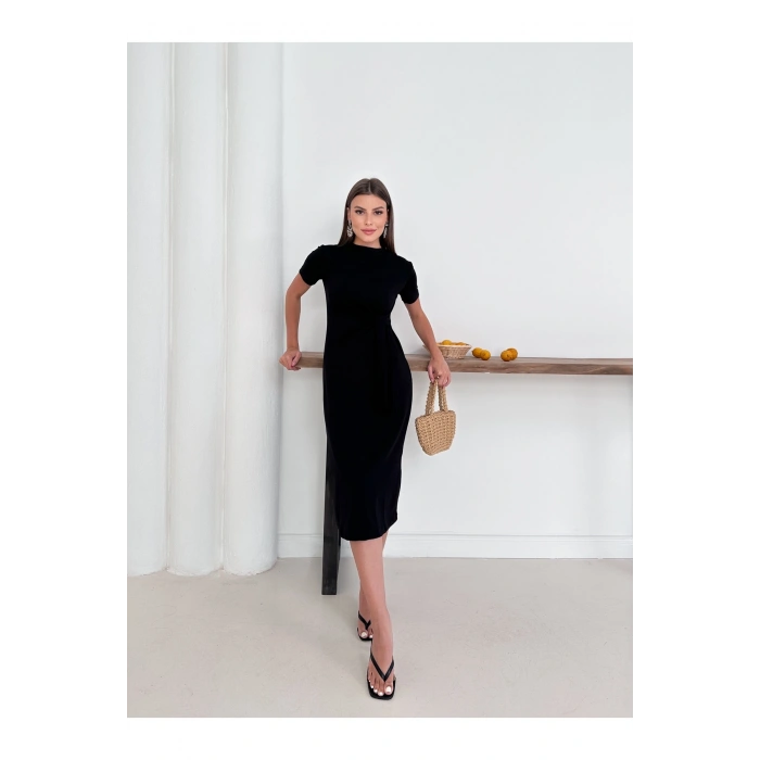 Otaku Kadın Modal Kumaş Yandan Bağlama Detaylı Elbise