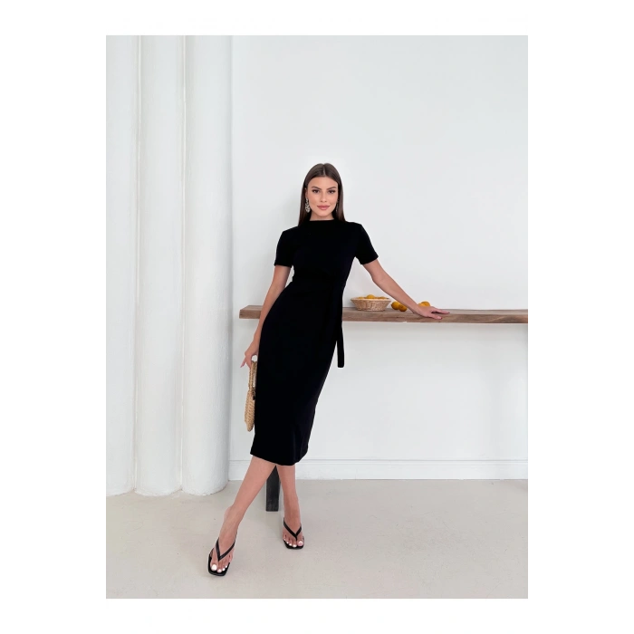 Otaku Kadın Modal Kumaş Yandan Bağlama Detaylı Elbise