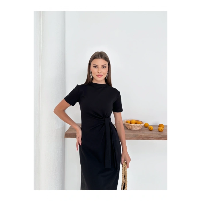 Otaku Kadın Modal Kumaş Yandan Bağlama Detaylı Elbise