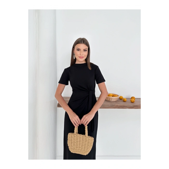 Otaku Kadın Modal Kumaş Yandan Bağlama Detaylı Elbise