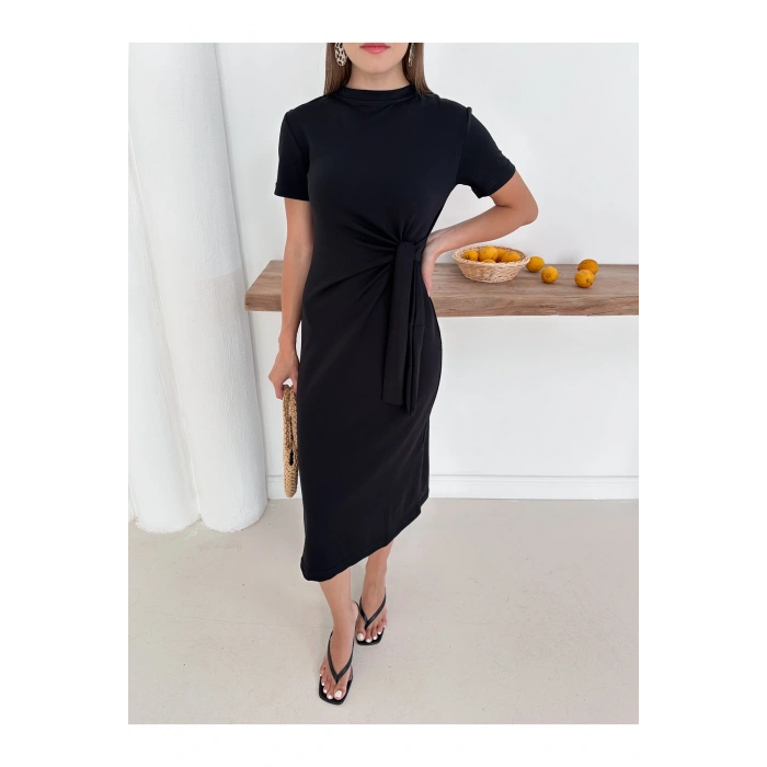 Otaku Kadın Modal Kumaş Yandan Bağlama Detaylı Elbise