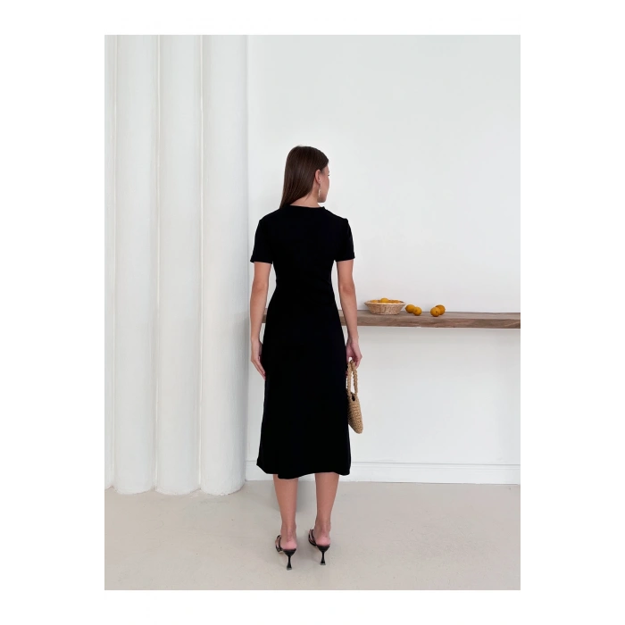 Otaku Kadın Modal Kumaş Yandan Bağlama Detaylı Elbise