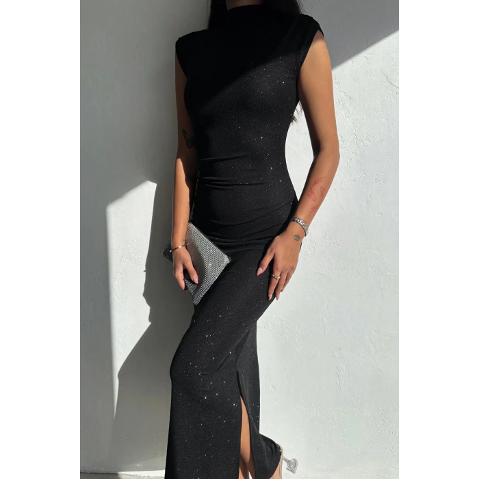 Drapeli Midi Boy Sim Detaylı Elbise