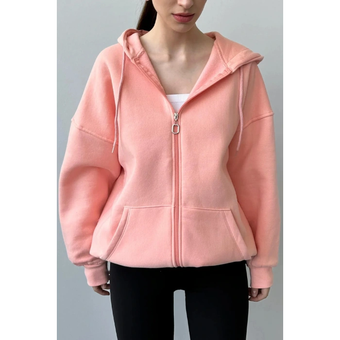 Üç İplik Şardonlu Oversize Hırka