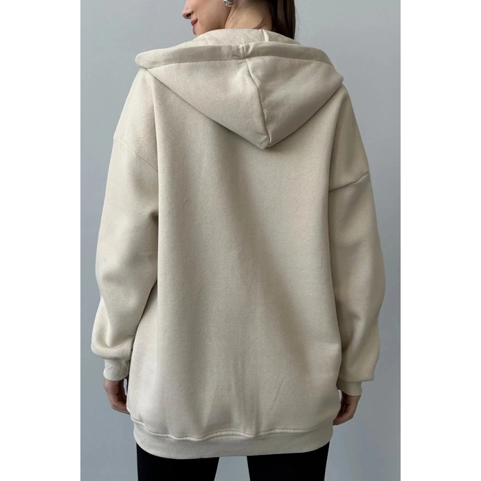 Üç İplik Şardonlu Oversize Hırka