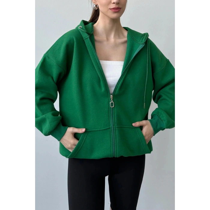 Üç İplik Şardonlu Oversize Hırka