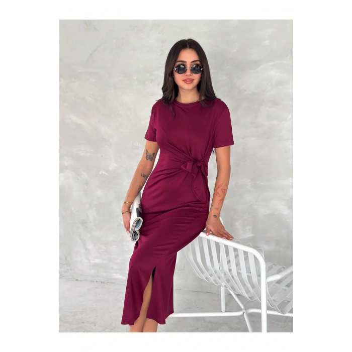 Zarif Bağlama Detaylı Modal Kumaş Elbise