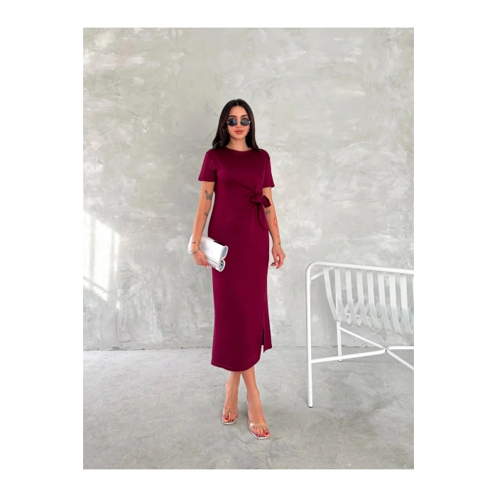 Zarif Bağlama Detaylı Modal Kumaş Elbise