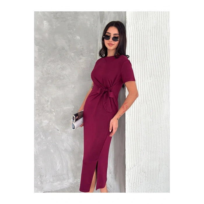 Zarif Bağlama Detaylı Modal Kumaş Elbise