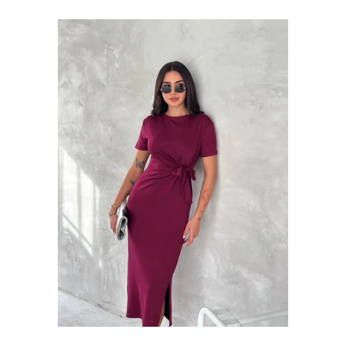 Zarif Bağlama Detaylı Modal Kumaş Elbise