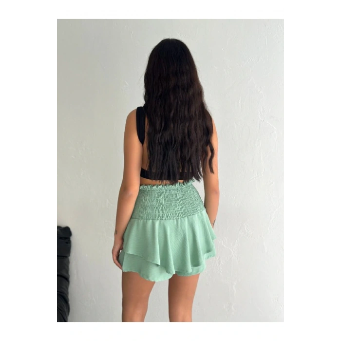 Yüksek Bel Mini Şort Etek