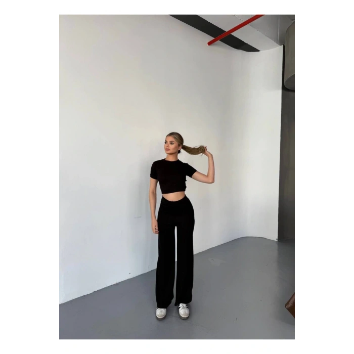 Modal Kumaş Crop Pantolon Takım