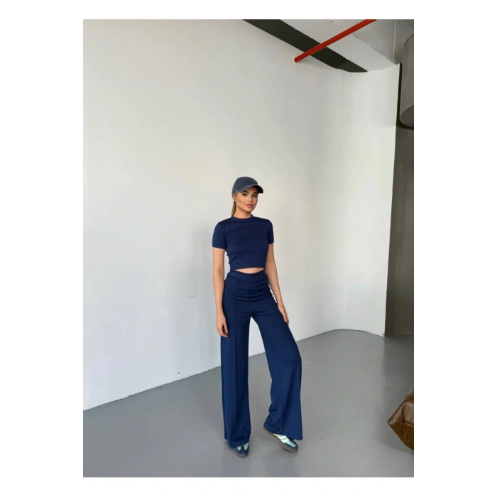 Modal Kumaş Crop Pantolon Takım