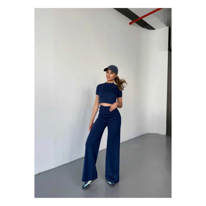 Modal Kumaş Crop Pantolon Takım