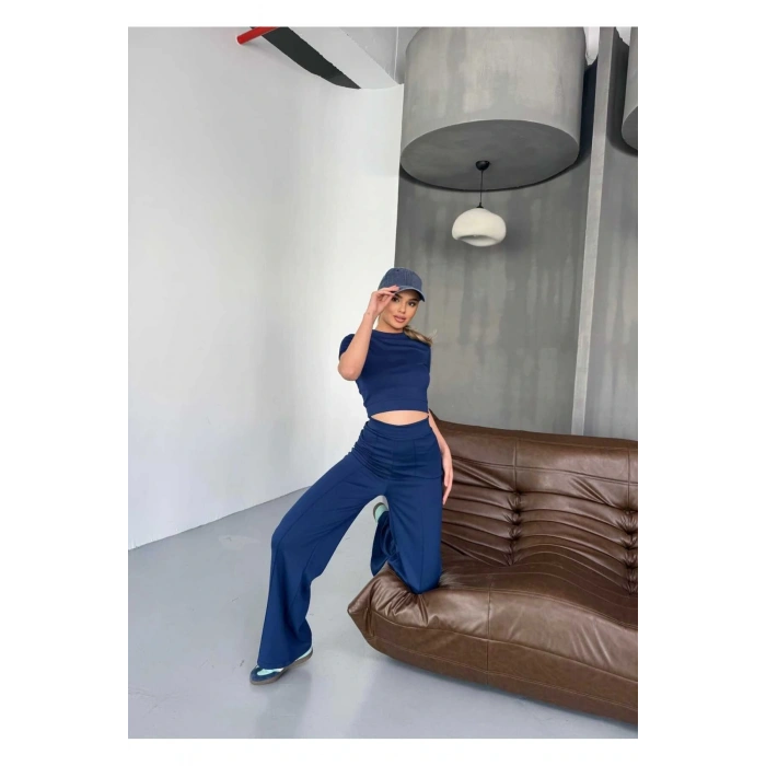 Modal Kumaş Crop Pantolon Takım