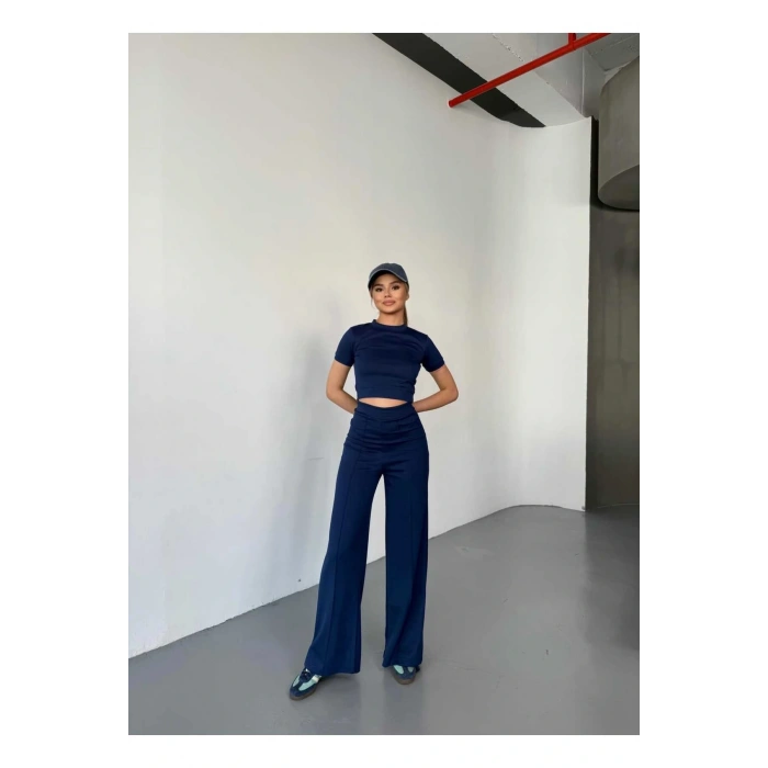 Modal Kumaş Crop Pantolon Takım