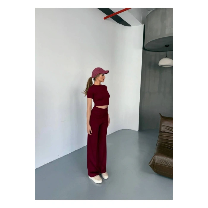 Modal Kumaş Crop Pantolon Takım