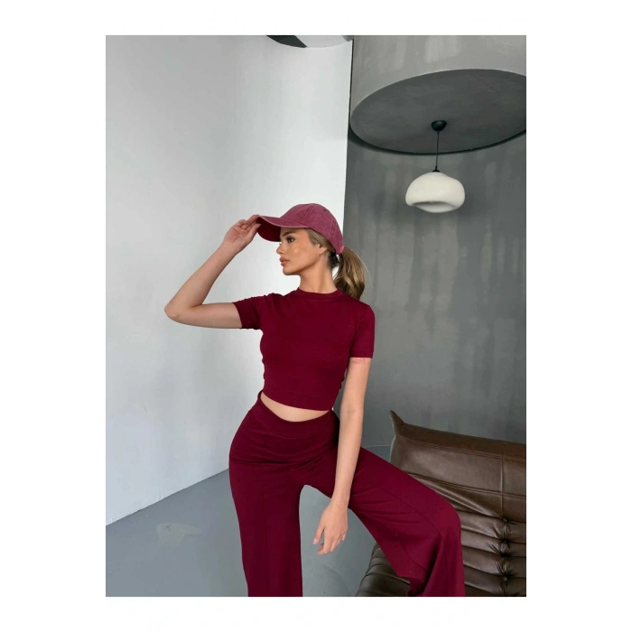 Modal Kumaş Crop Pantolon Takım