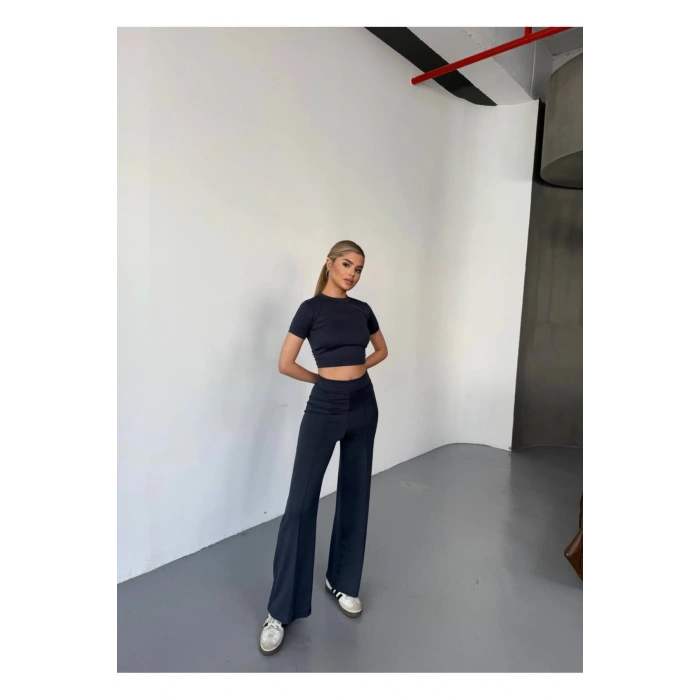 Modal Kumaş Crop Pantolon Takım