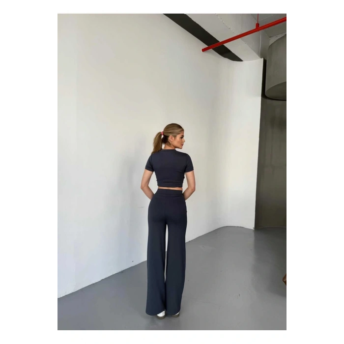 Modal Kumaş Crop Pantolon Takım