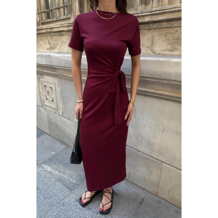 Kadın Yandan Bağlamlı Modal Kumaş Elbsie