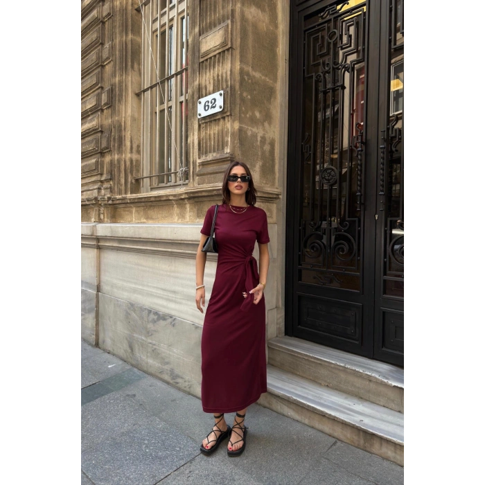 Kadın Yandan Bağlamlı Modal Kumaş Elbsie