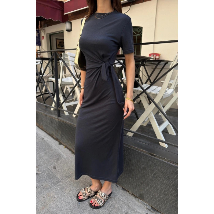 Kadın Yandan Bağlamlı Modal Kumaş Elbsie