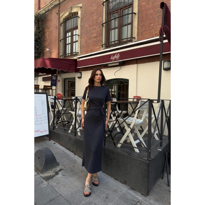 Kadın Yandan Bağlamlı Modal Kumaş Elbsie