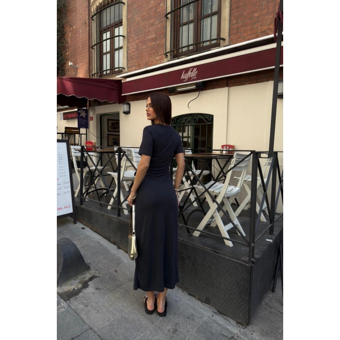 Kadın Yandan Bağlamlı Modal Kumaş Elbsie