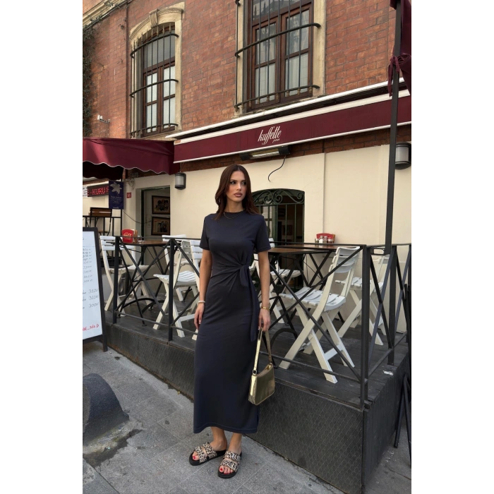 Kadın Yandan Bağlamlı Modal Kumaş Elbsie