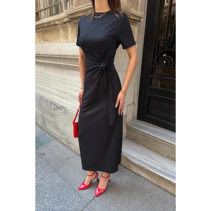 Kadın Yandan Bağlamlı Modal Kumaş Elbsie