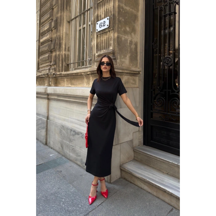 Kadın Yandan Bağlamlı Modal Kumaş Elbsie