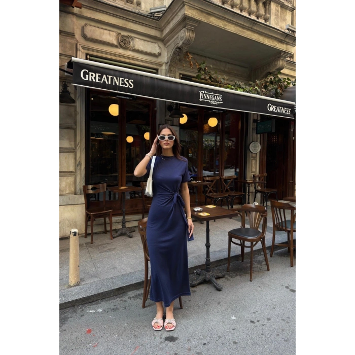 Kadın Yandan Bağlamlı Modal Kumaş Elbsie