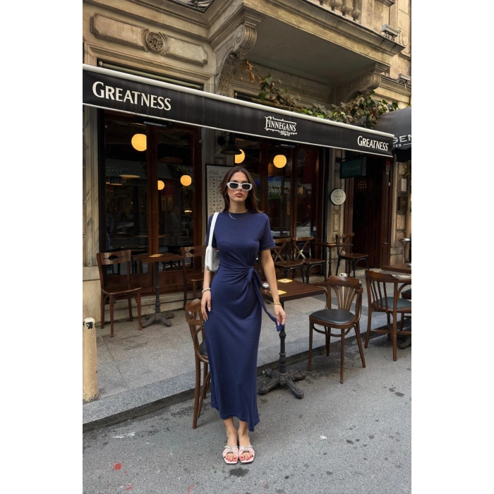 Kadın Yandan Bağlamlı Modal Kumaş Elbsie