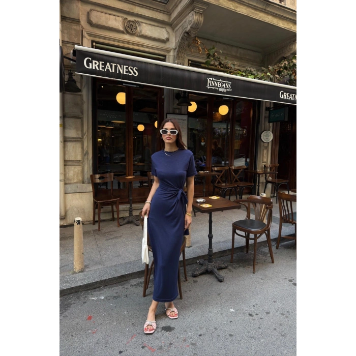 Kadın Yandan Bağlamlı Modal Kumaş Elbsie