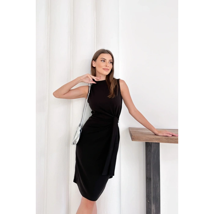 Yandan Bağlamalı Modal Kumaş Kısa Elbise