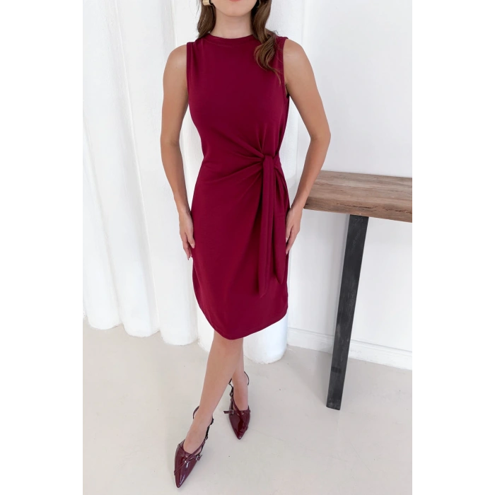 Yandan Bağlamalı Modal Kumaş Kısa Elbise