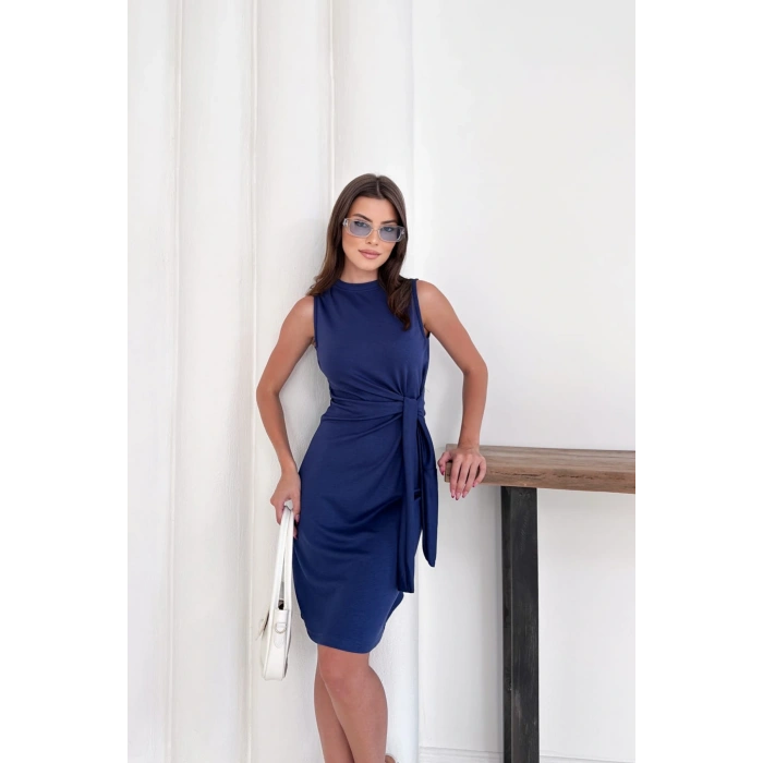 Yandan Bağlamalı Modal Kumaş Kısa Elbise