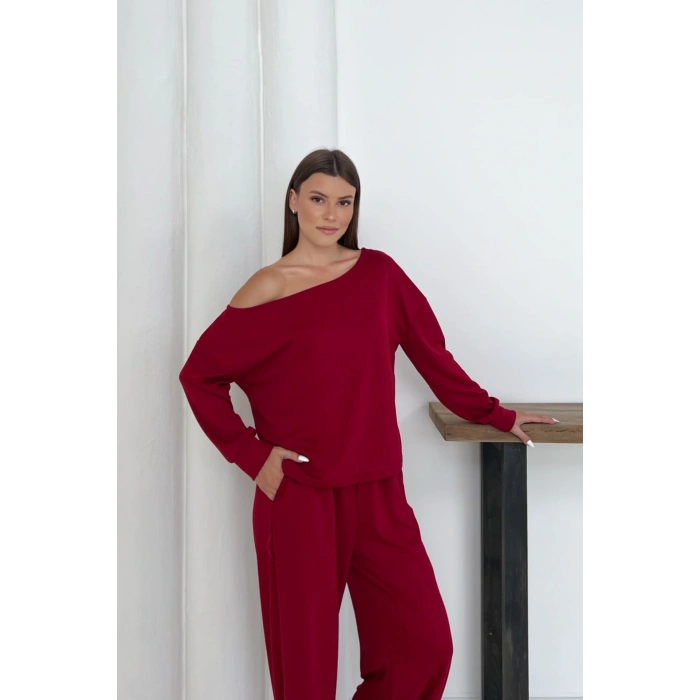 Kadın Modal Kumaş Düşük Omuz Alt Üst Takım
