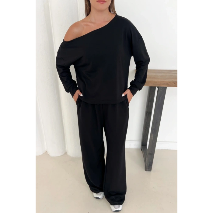 Kadın Modal Kumaş Düşük Omuz Alt Üst Takım